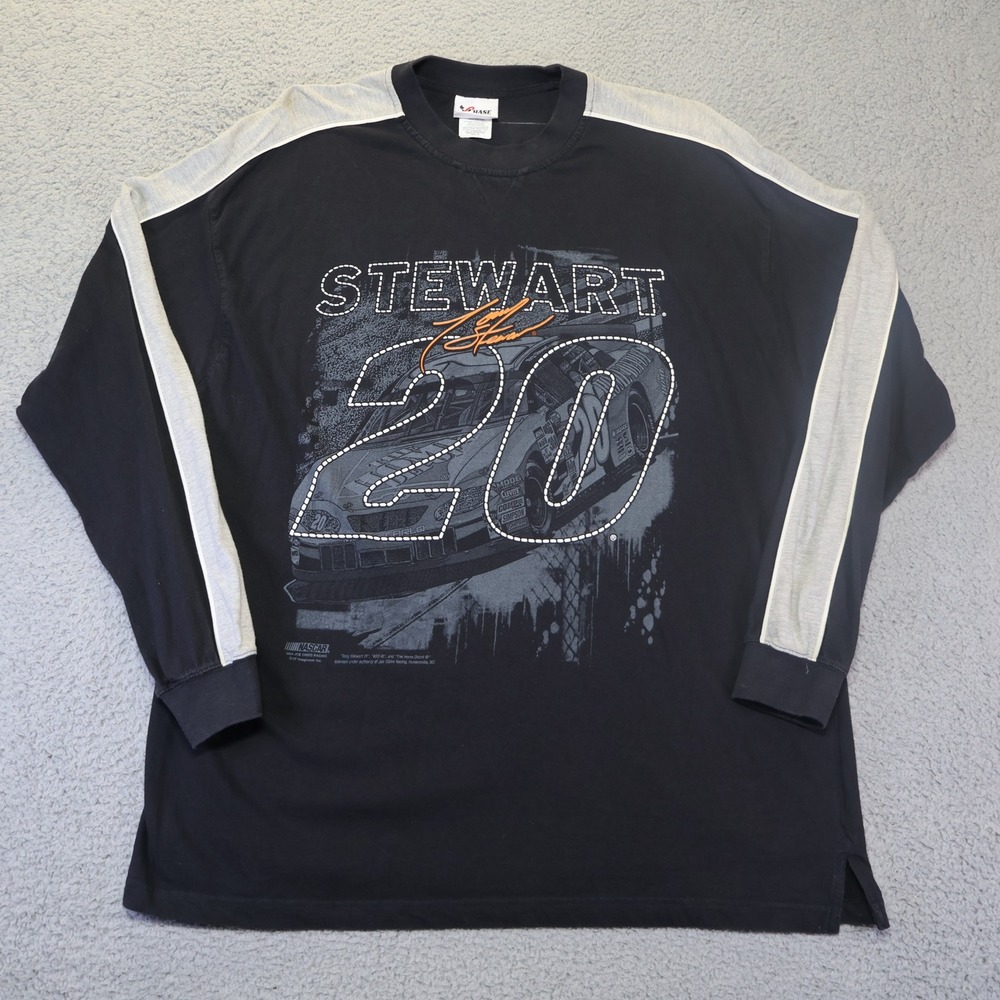 Vintage 2004 Tony Stewart NASCAR Chase Authentics Long Sleeve Shirt XL Black